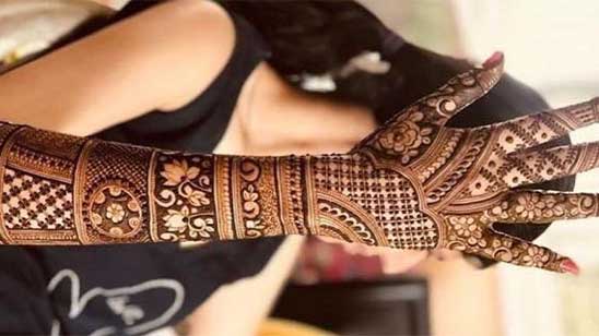 Full Hand Bridal Mehndi Design Back Side
