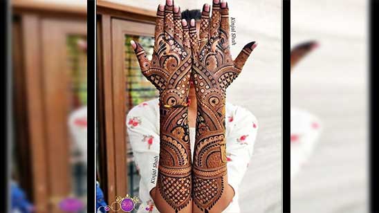 Full Hand Bridal Mehndi Designs Front and Back