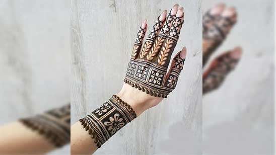 Royal Back Hand Mehndi Design