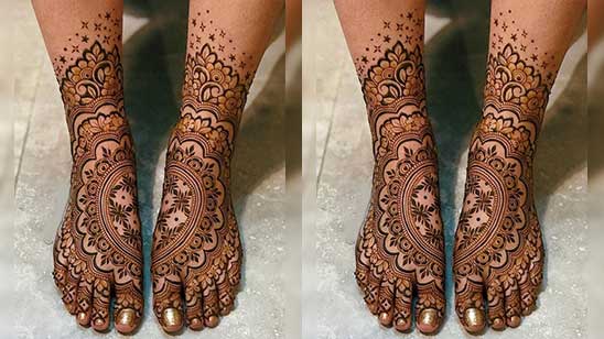 Arabic Modern Leg Mehandi Design