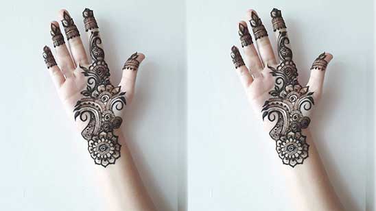 Back Hand Stylish Front Hand Simple Mehndi Design