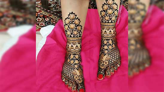 Bridal Leg Mehndi Design