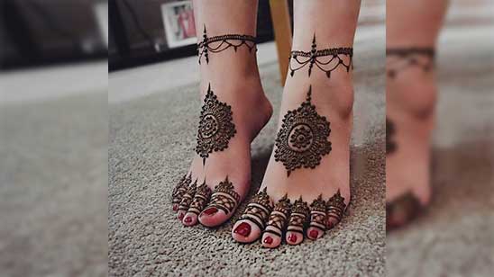 Bridal Mehndi Leg Design