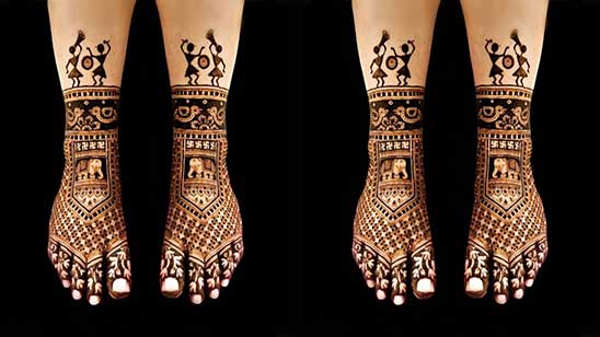 Bridal Mehndi Leg Design