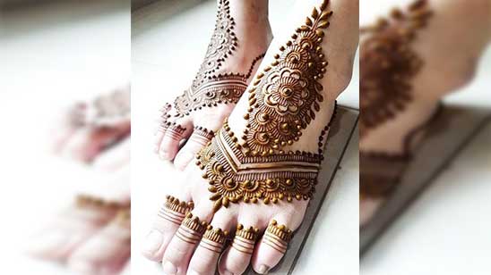 Bridal Pakistani Foot Mehndi Design