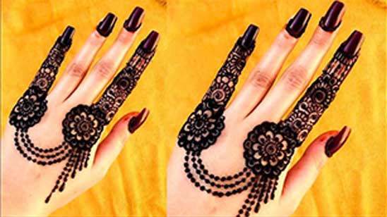 Gold Finger Ring Bracelet Designs