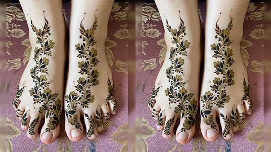 Khafif Mehndi Designs for Legs