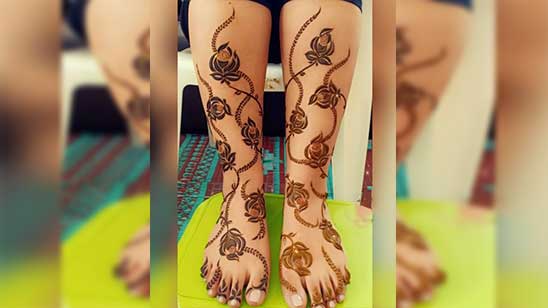 Khaleeji Khafif Mehndi Designs for Legs