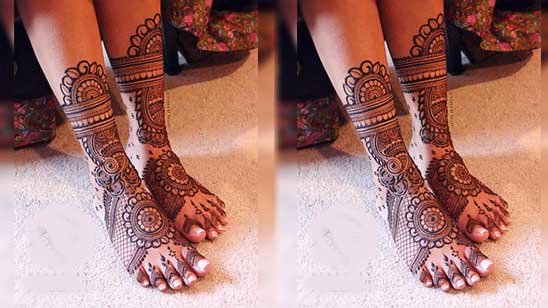 Legs Mehndi Designs