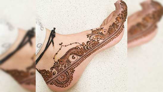 Mehndi Design Arabic Leg