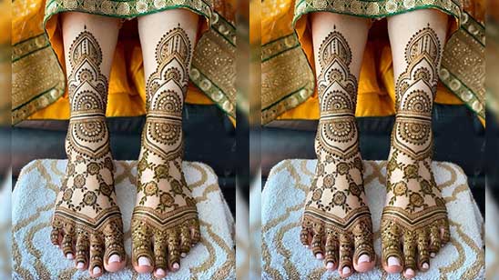 Mehndi Design Leg Bridal