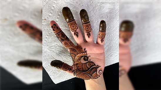 Mehndi Design Simple Front Hand Step by Step