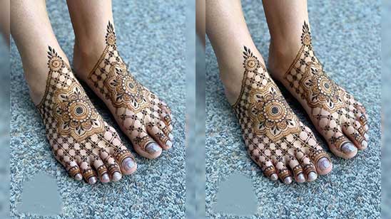 Modern Foot Mehndi Design