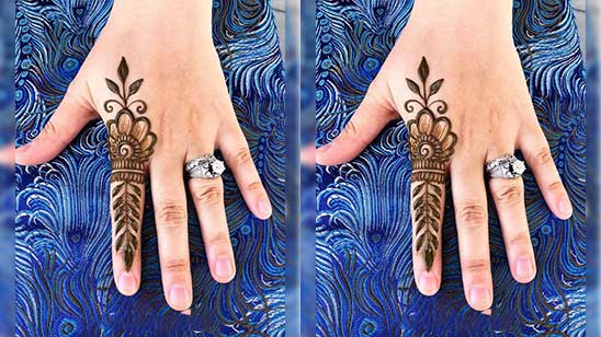 Ring Finger Mehndi Design Simple