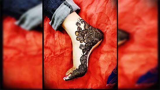 Side Foot Henna Designs