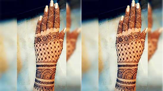 Simple Full Hand Mehndi Designs for Back Hand