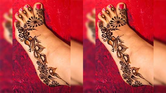 Simple Side Foot Henna