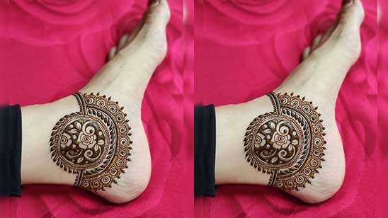 Stylish Leg Mehndi Design