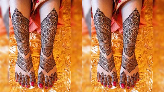 Wedding Bridal Leg Mehndi Design