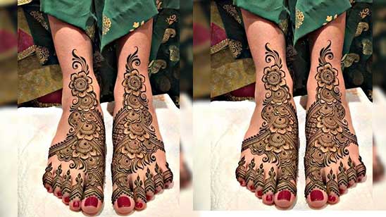 Wedding Leg Mehndi Design