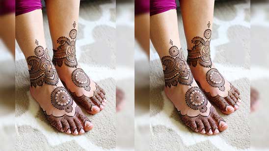 Wedding Leg Mehndi Design
