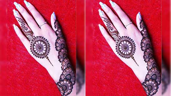 Circle Mehndi Designs Front Hand