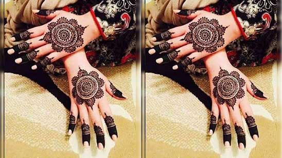 Circle Mehndi Designs for Front Hand