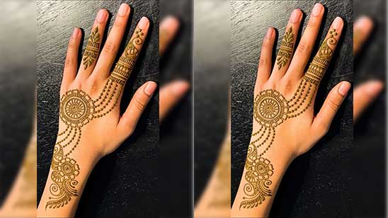 Circle Mehndi Designs for Hand