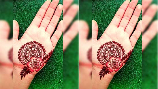Easy Round Mehndi Designs for Front Hand