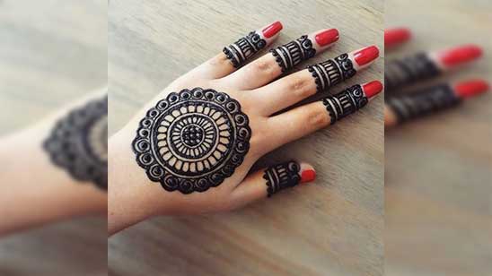 Round Mehndi Designs for Back Hand