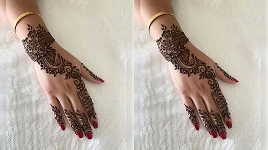 Simple Back Mehndi Designs for Hands