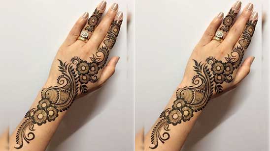 Simple Bail Mehndi Designs for Back Hand