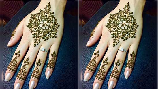 Simple Circle Mehndi Designs for Back Hand
