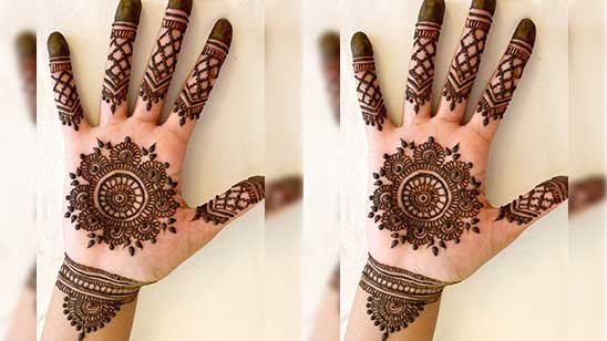 Simple Circle Mehndi Designs for Hands