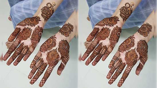 Buy Apcute Mehendi Stencil Round Mandala Henna Design For Hand round design  Set of - 2 Piece | Henna Tattoo stencil for Women, Girls and kids Easy to  use in just 4