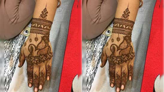 Simple Mehndi Design for Kids Front Hand