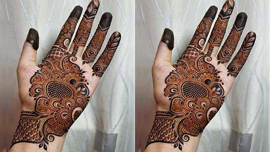 Simple Mehndi Design for Kids Front Hand