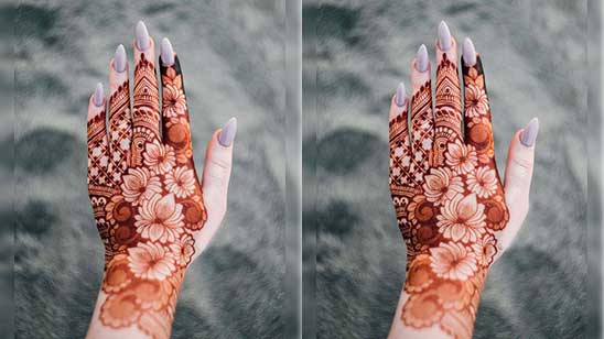 Simple Rose Mehndi Design Front Hand
