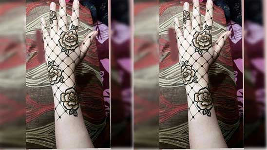 Simple Rose Mehndi Designs for Hands