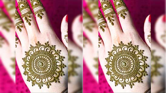 Simple Round Mehndi Designs for Hands