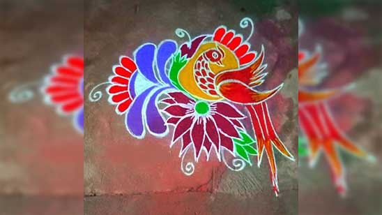 Beautiful Peacock Rangoli Designs for Diwali