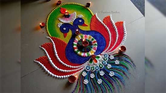 Best Peacock Rangoli