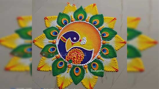 Big Rangoli with Dots for Competition
