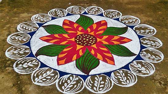Diwali Big Rangoli Designs with Colours