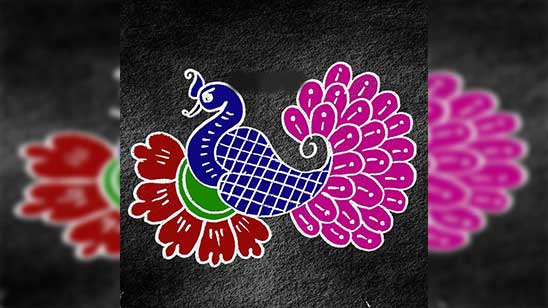 Diwali Rangoli Peacock Design