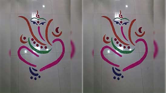 Diya Rangoli Design for Diwali