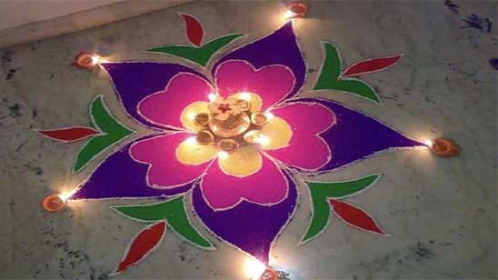 Dot Rangoli Design for Diwali