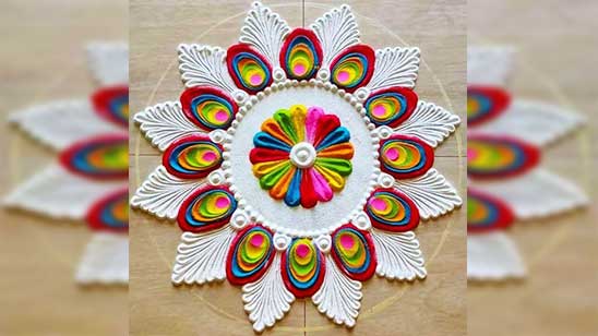Easy Diya Rangoli Designs for Diwali