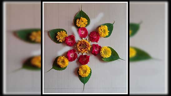 Easy Flower Rangoli Designs