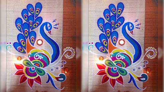 Easy Flower Rangoli Designs for Diwali